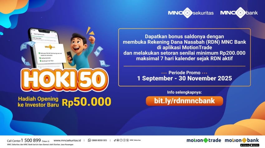 Buka RDN MNC Bank di MotionTrade, Dapatkan Promo HOKI 50